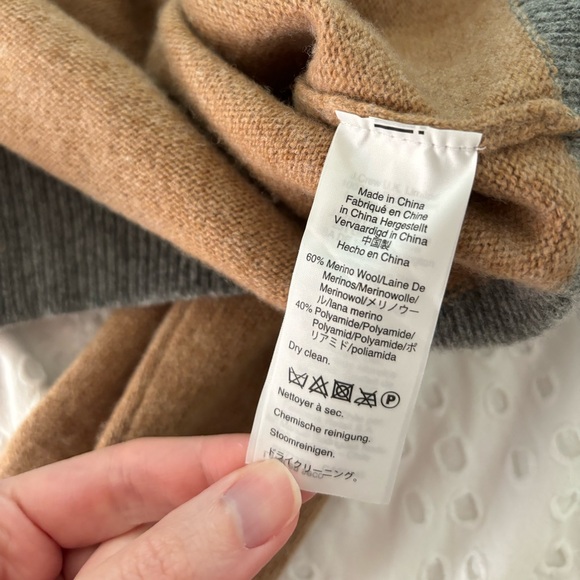 J Crew Men's Merino Wool Color Block Knit Sweater M - Picture 4 of 4